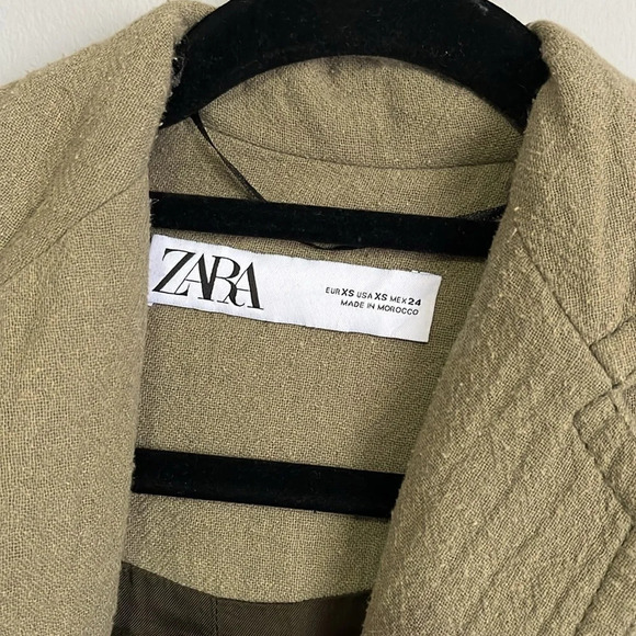 Zara green oversized coat size XS - Picture 3 of 5